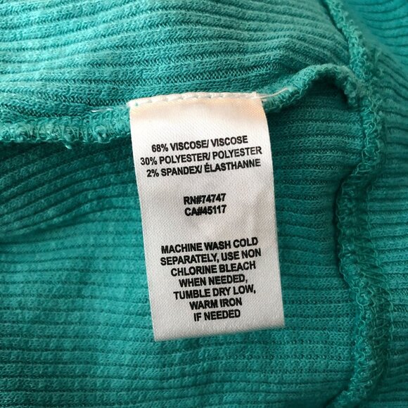 Natural Reflections Turquoise Ribbed Knit Sweater Womens Size M - Picture 4 of 4